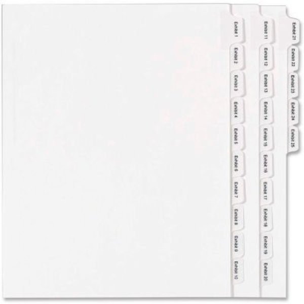 Avery Dennison Avery Legal Exhibit Numeric Index Divider, Printed Exhibit 1 to 25, 8.5"x11", 1 Tab/25 Sets, White 82106